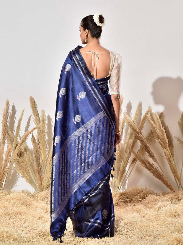 Blue Silk Dupian Saree
