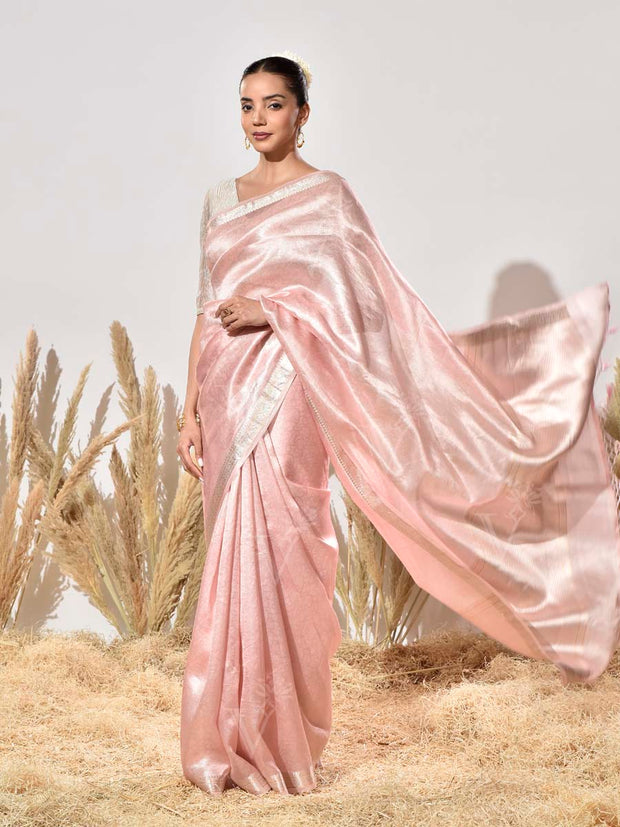 Pink Tissue Silk Saree