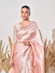 Pink Tissue Silk Saree