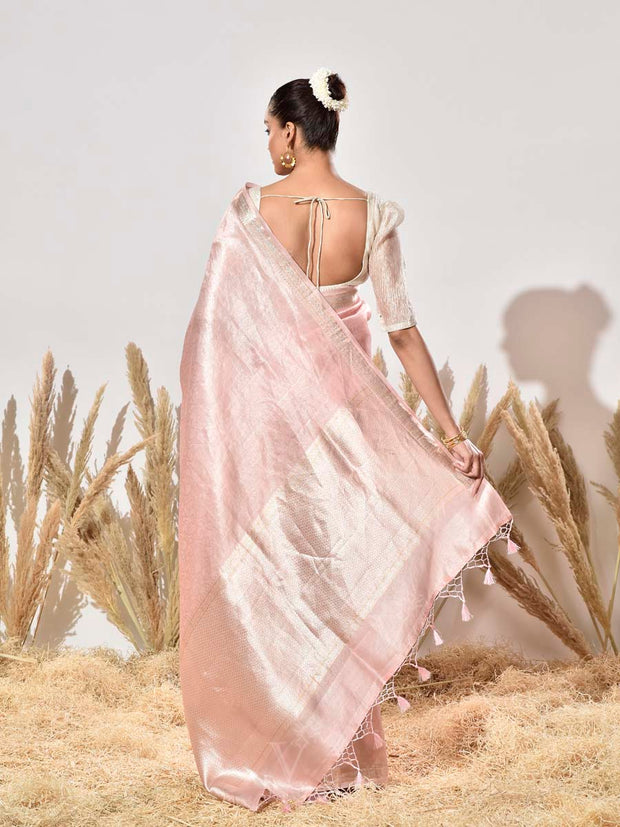 Pink Tissue Silk Saree