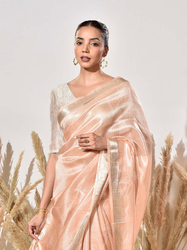Pink Tissue Silk Saree