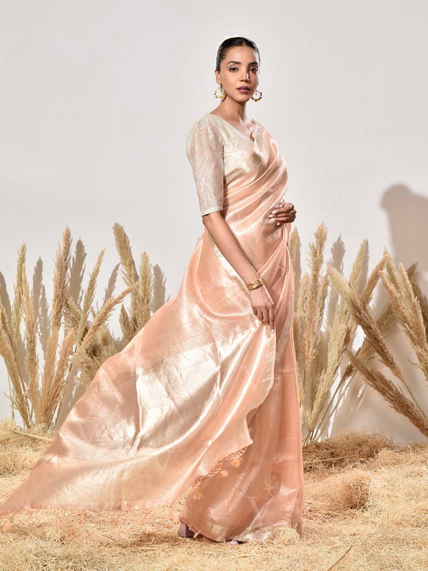 Pink Tissue Silk Saree