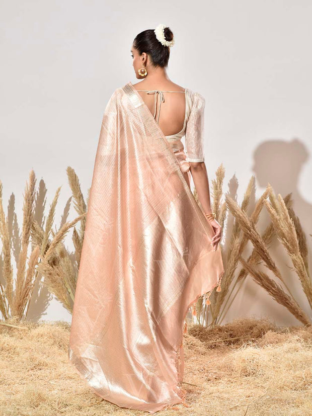 Pink Tissue Silk Saree