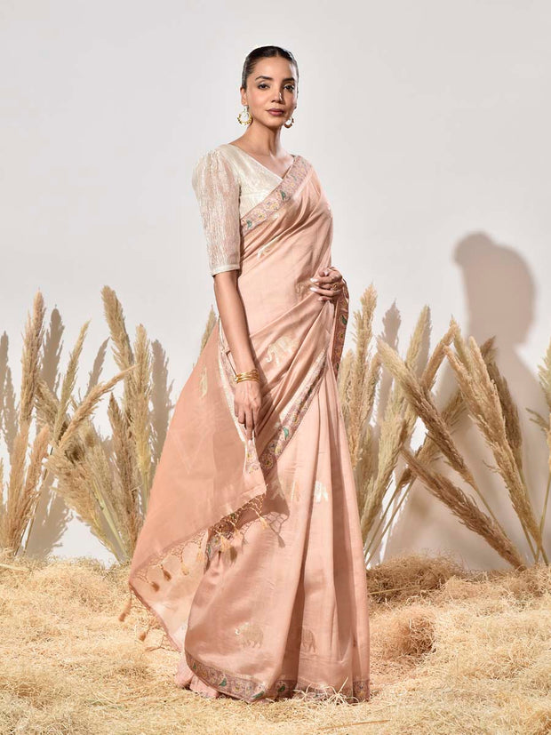 Pink Pure Silk Saree