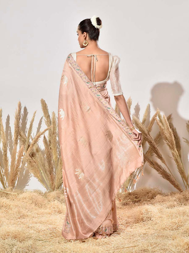 Pink Pure Silk Saree