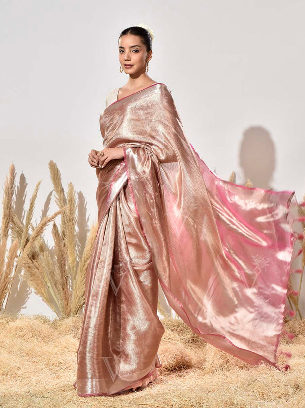 Pink Tissue Kanjeevaram Saree