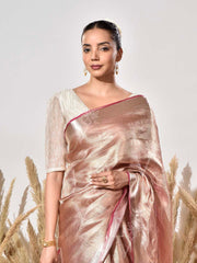 Pink Tissue Kanjeevaram Saree