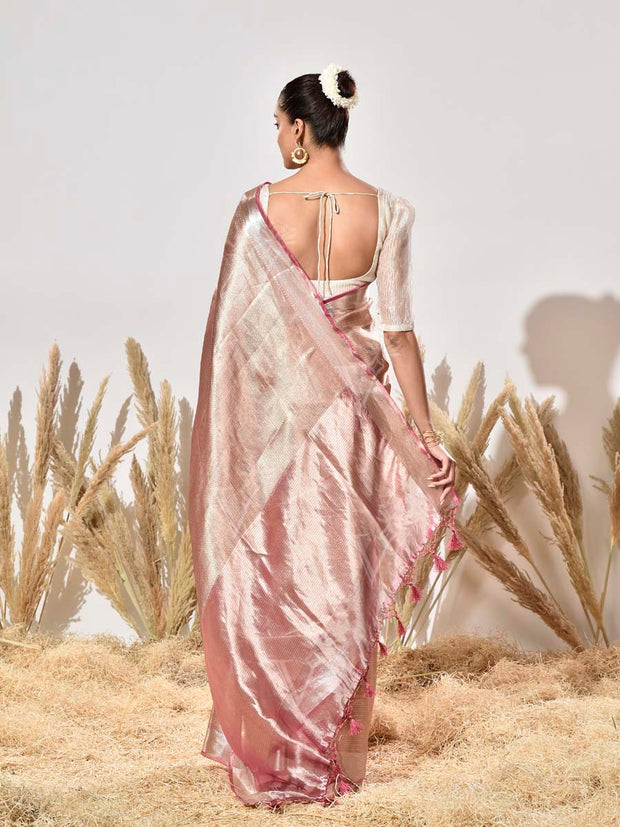 Pink Tissue Kanjeevaram Saree