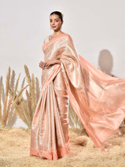 Peach Pure Silk Saree