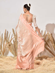 Peach Pure Silk Saree