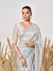 Blue Tissue Saree
