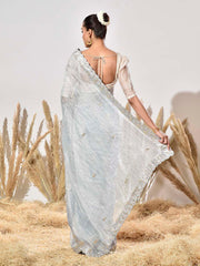 Blue Tissue Saree