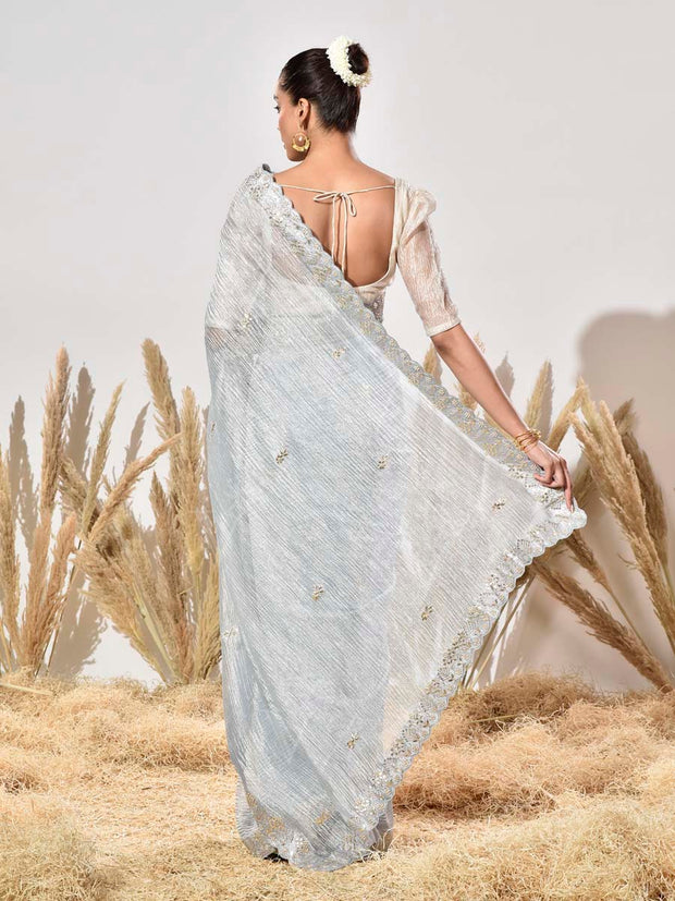 Blue Tissue Saree