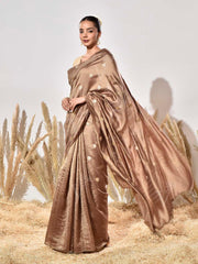 Brown Pure Silk Saree