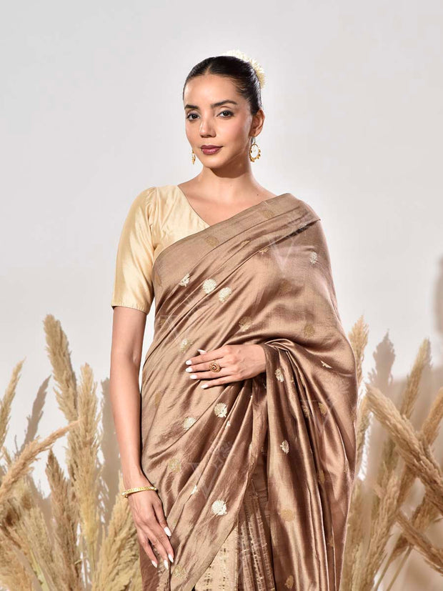 Brown Pure Silk Saree