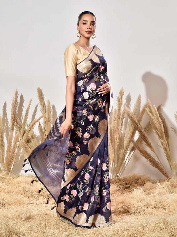 Violet Organza Saree