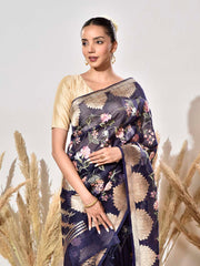 Violet Organza Saree