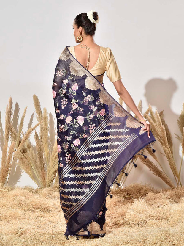 Violet Organza Saree