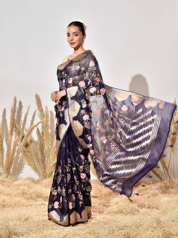 Violet Organza Saree