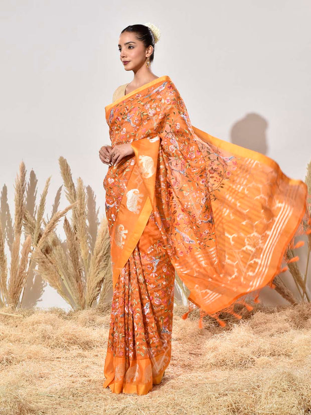 Yellow Organza Saree