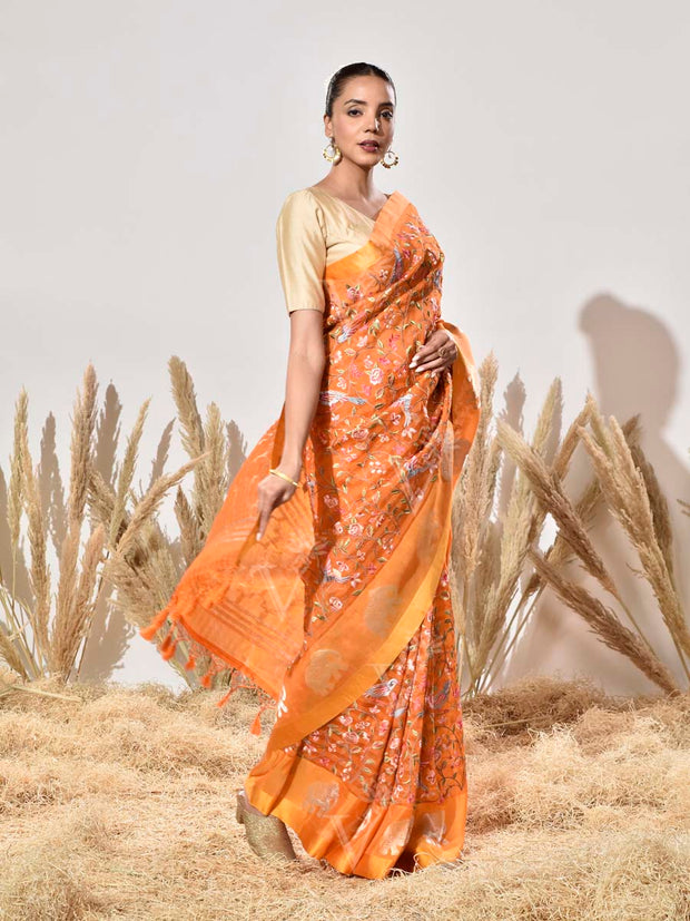 Yellow Organza Saree