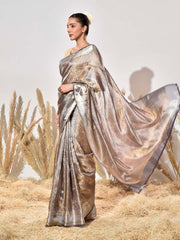 The Rekha Saree in Grey Organza Tissue