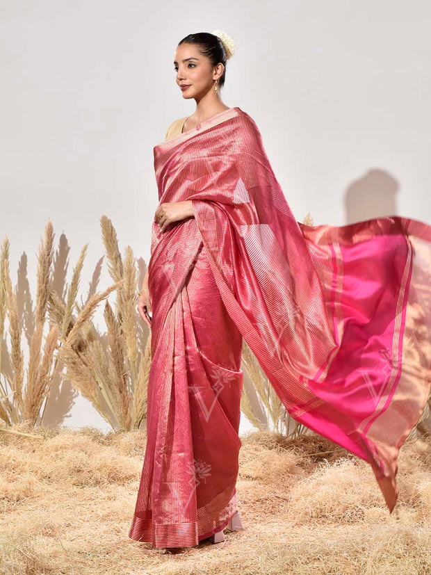 Pink Pure Silk Saree
