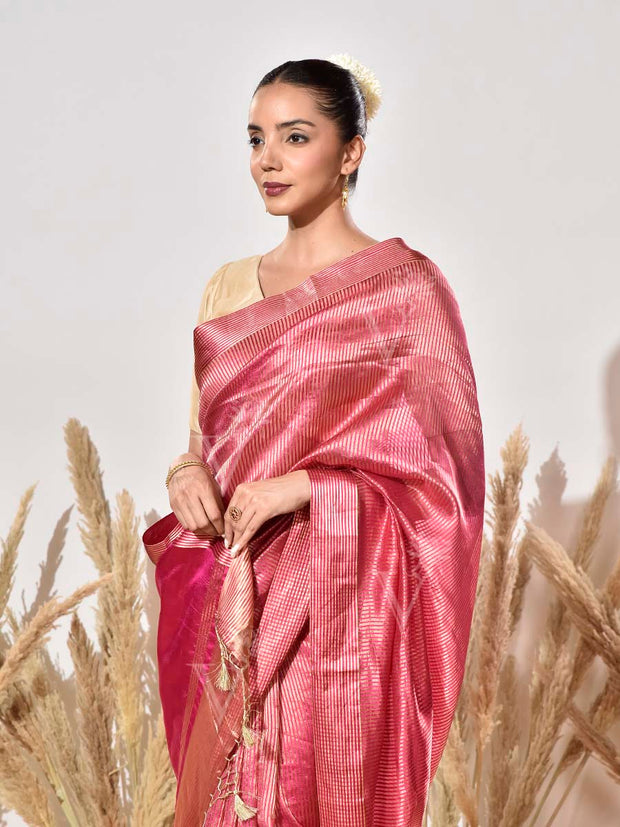 Pink Pure Silk Saree
