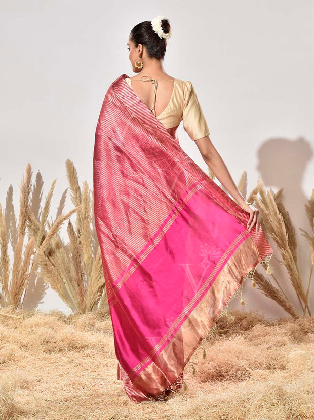 Pink Pure Silk Saree