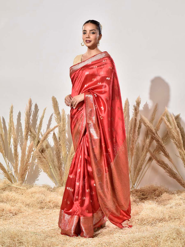 Red Silk Dupian Saree
