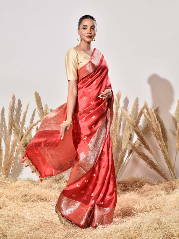 Red Silk Dupian Saree