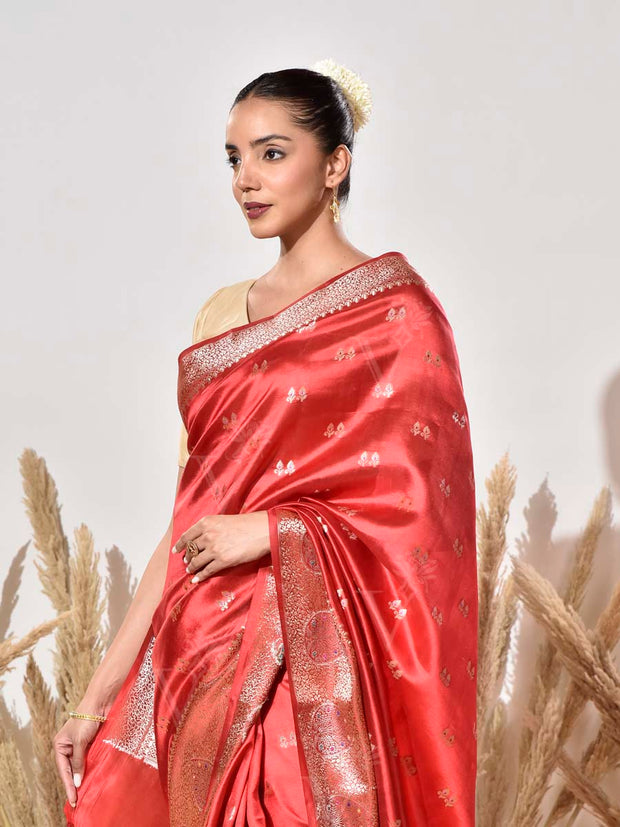 Red Silk Dupian Saree