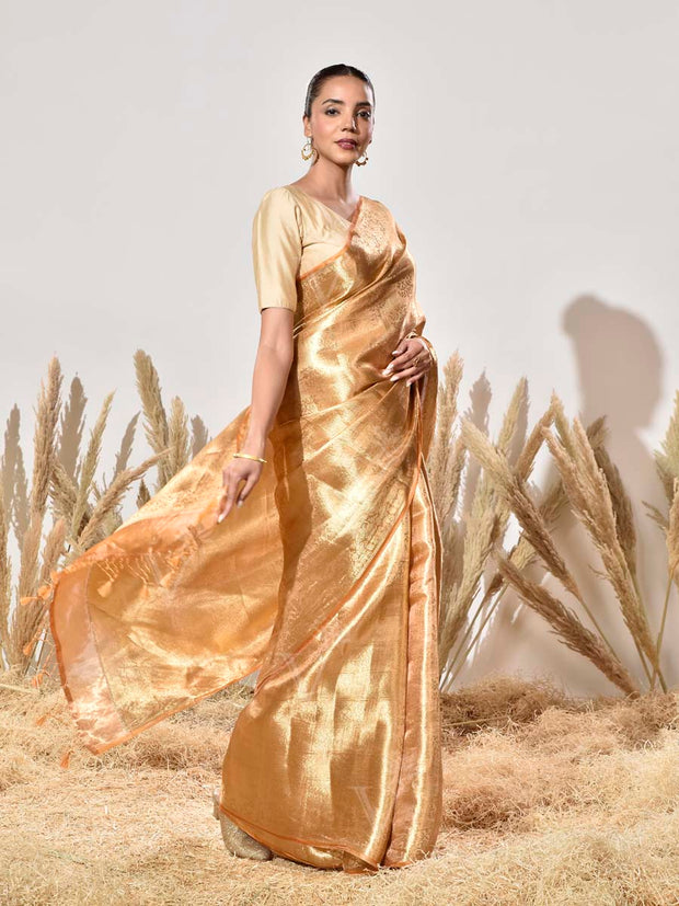 Golden Tissue Kanjeevaram Saree