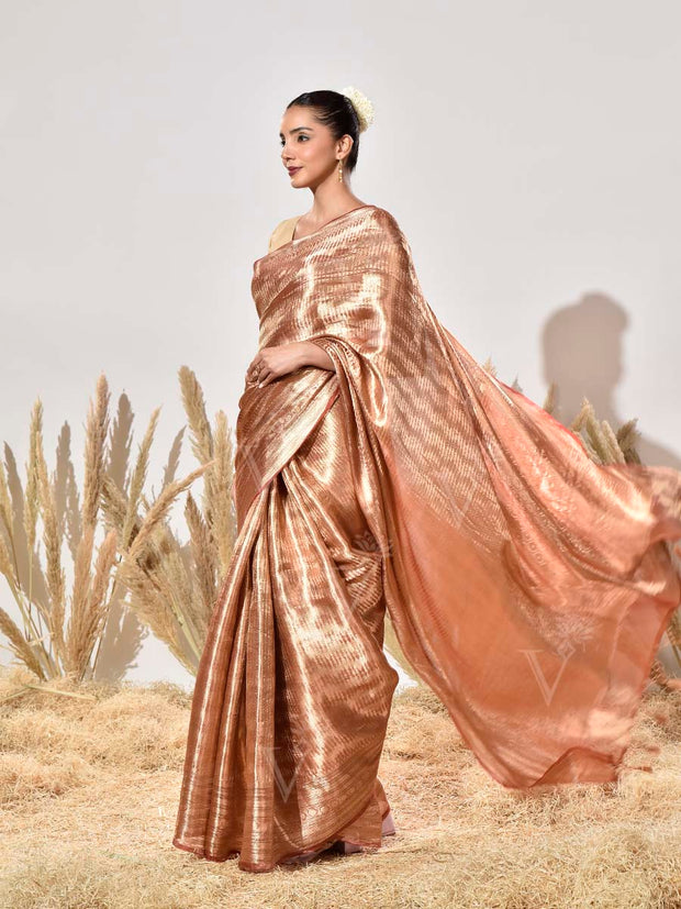 Brown Tissue Kanjeevaram Saree