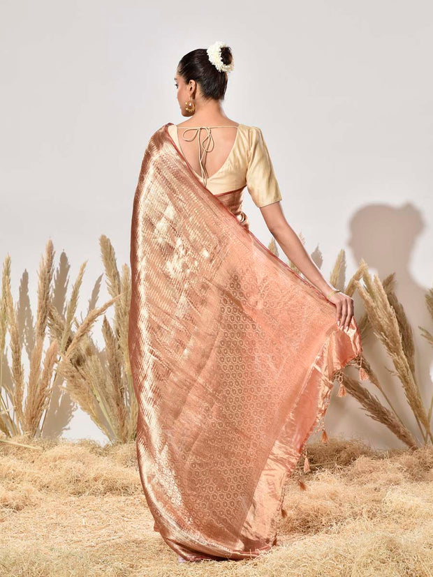 Brown Tissue Kanjeevaram Saree