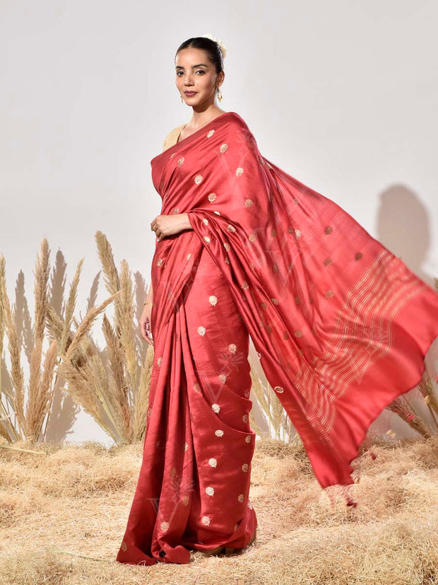 Red Pure Silk Saree