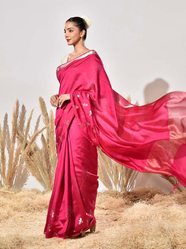 Pink Pure Silk Saree