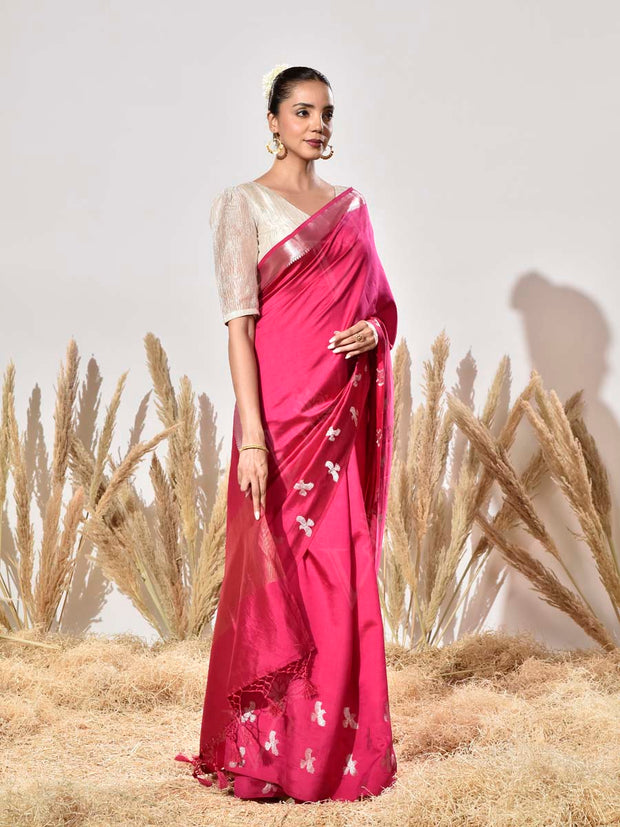 Pink Pure Silk Saree