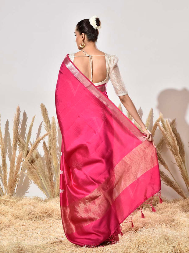 Pink Pure Silk Saree