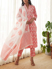 Pink Cotton Suit Set , cotton