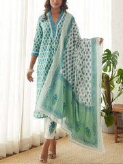 Blue and Green  , Cotton Suit Set , cotton