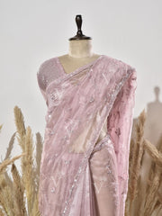 Pink Tissue Saree