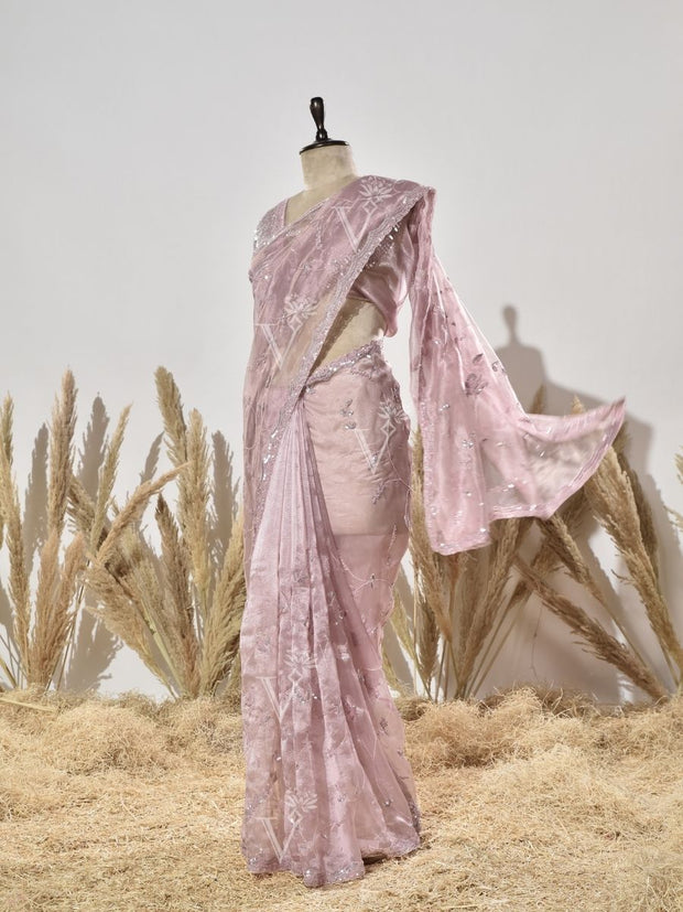 Pink Tissue Saree