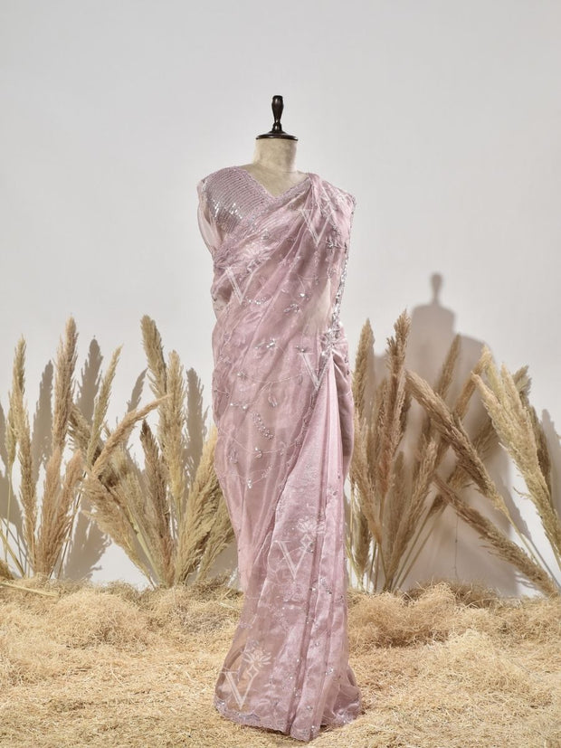 Pink Tissue Saree