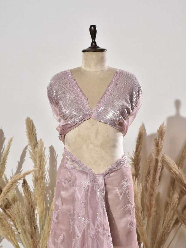 Pink Tissue Saree