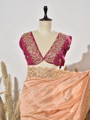 Peach Vasansi Silk Saree