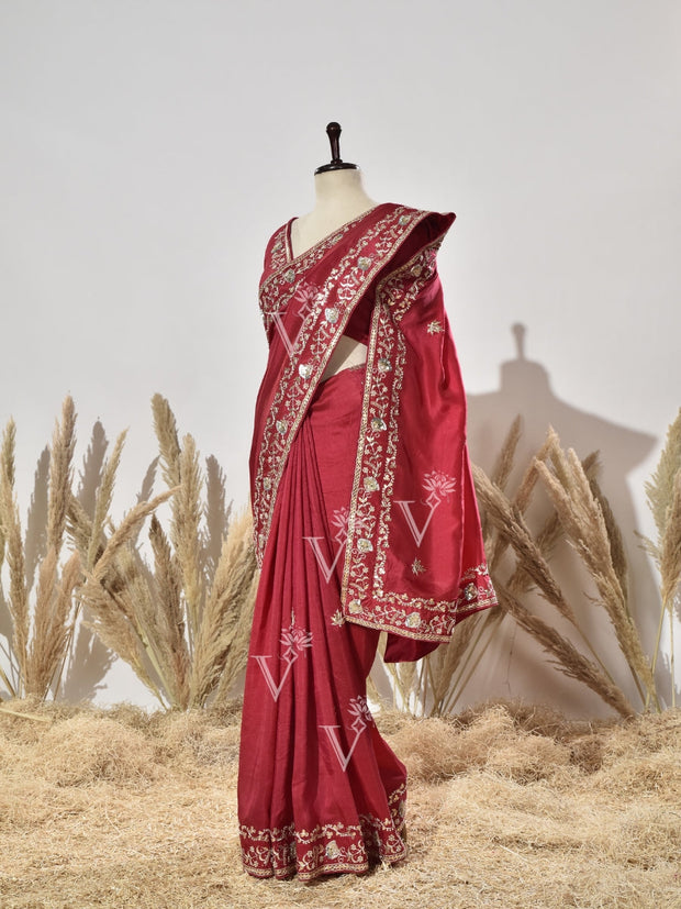 Red Vasansi Silk Saree