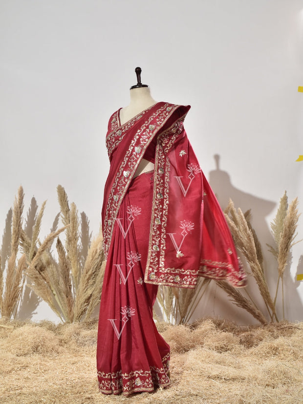 Red Vasansi Silk Saree