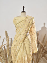 Yellow  Gota Patti Organza Saree