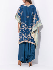 Yale Blue Silk Kaftan Set